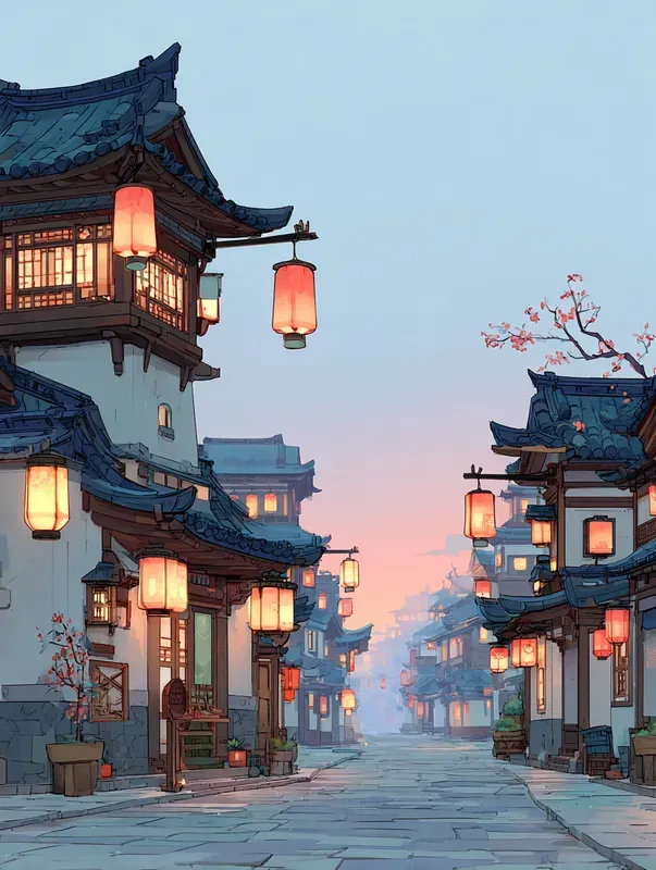 Soft Asian Fantasy Illustration Style