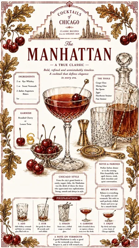 Chicago Cocktail Recipe Book Infographics