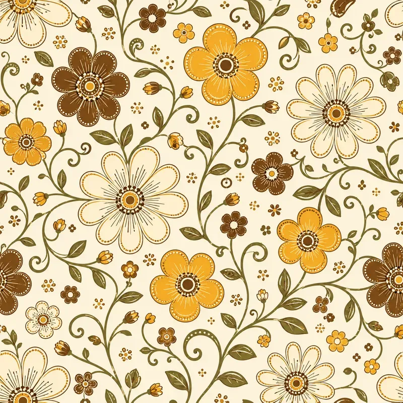 Retro Floral Seamless Patterns