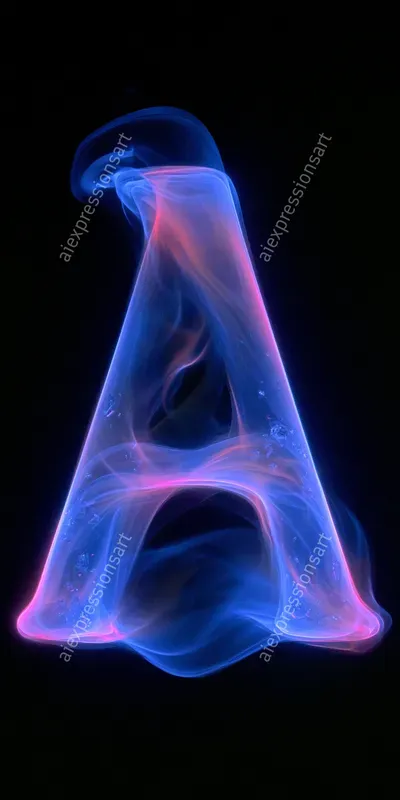 Neon Ethereal Smoke Typography Art