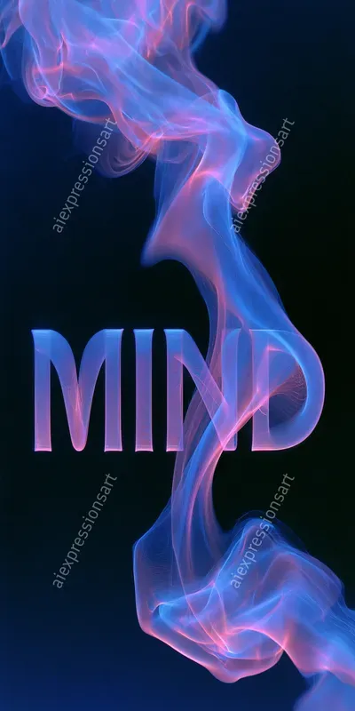 Neon Ethereal Smoke Typography Art