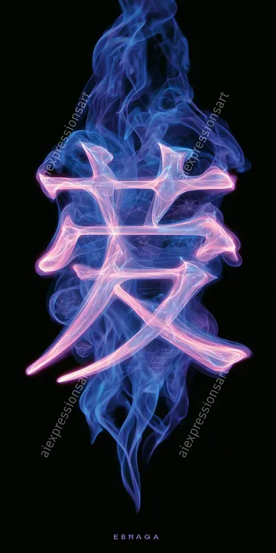 Neon Ethereal Smoke Typography Art