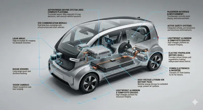 Exploded Tech Vehicle Infographic Pros