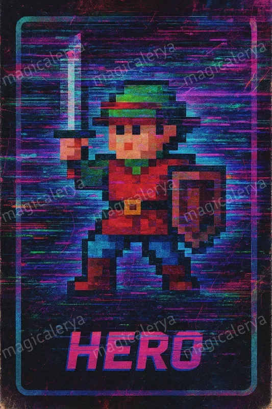 Retro Game Collage Cards