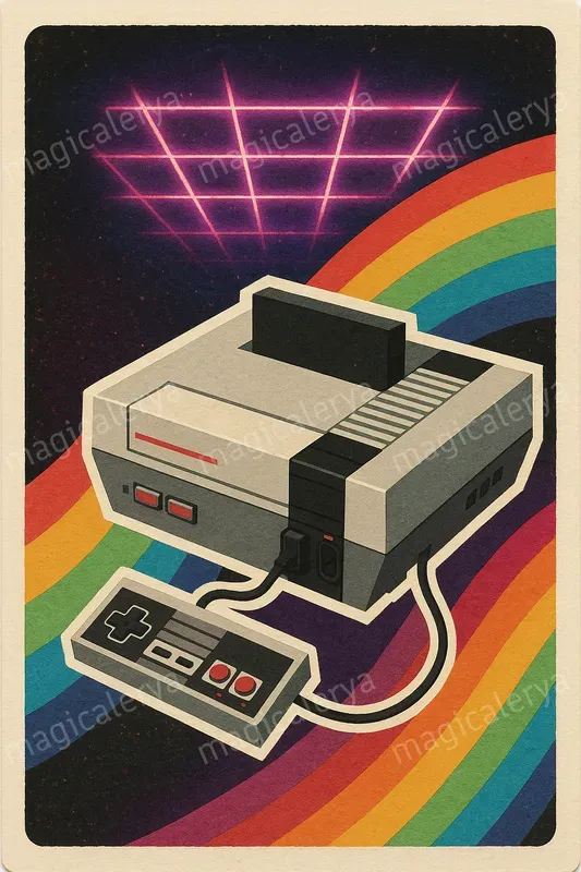 Retro Game Collage Cards