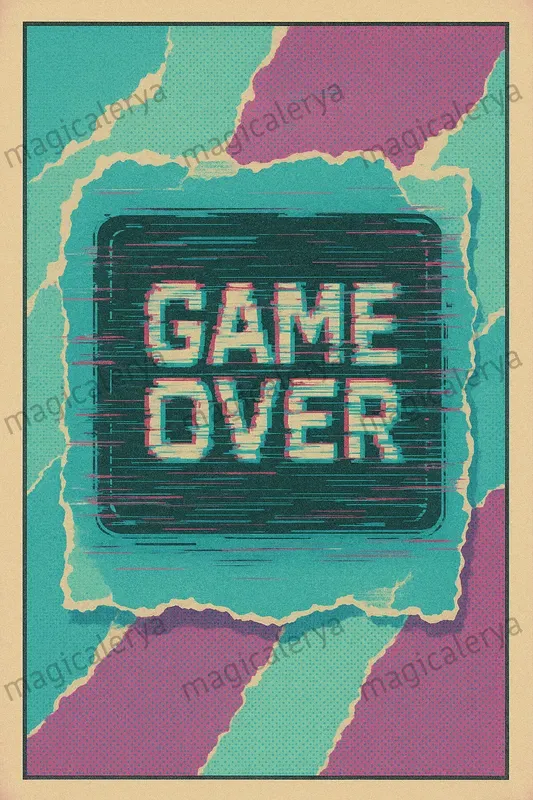 Retro Game Collage Cards