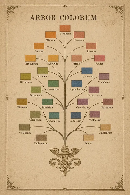 Vintage Color Theory Chart Style
