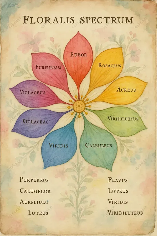Vintage Color Theory Chart Style