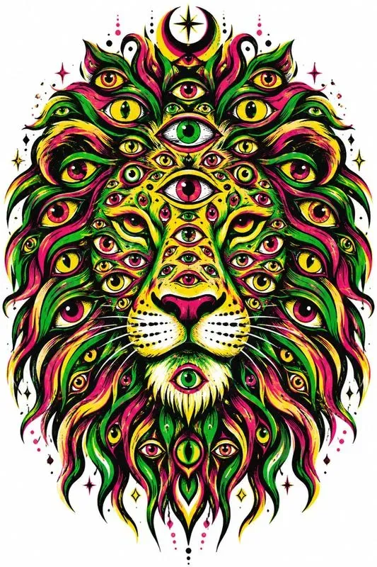 Psychedelic Multieye Animal Art