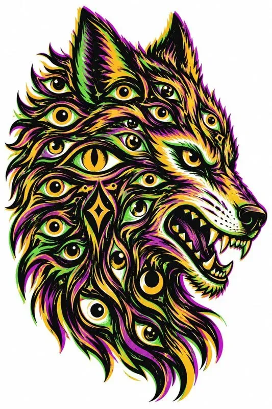 Psychedelic Multieye Animal Art