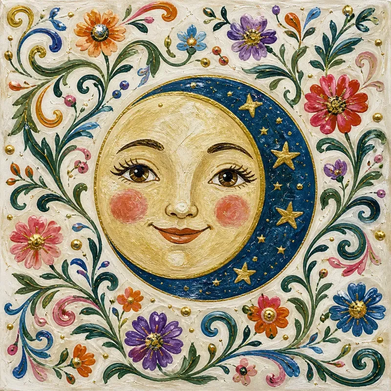 Handcrafted Folk Acrylic Art