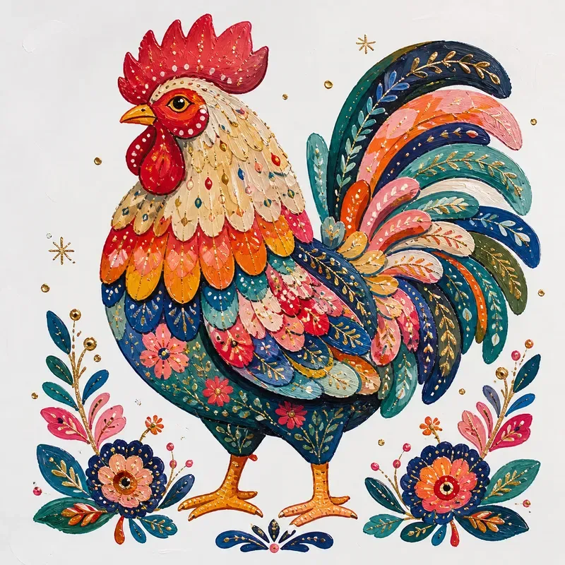 Handcrafted Folk Acrylic Art