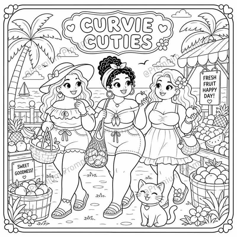 Curvy Cuties Coloring Book Pages For Teens