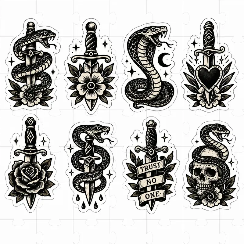 Title Tattoo Flash Sticker Engines