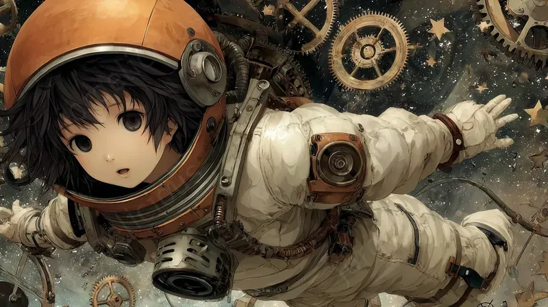 Melancholic Anime Retrofuturist Scenes