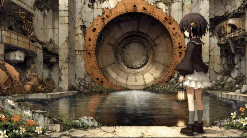 Melancholic Anime Retrofuturist Scenes