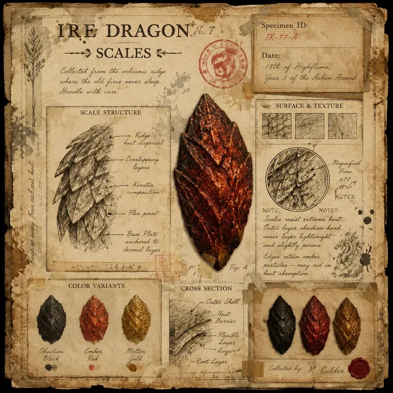 Junk Journal Dragon Scale Ephemera