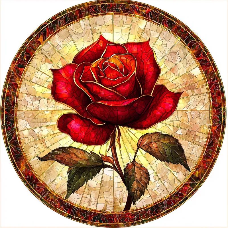 Stained Glass Flower Design Template