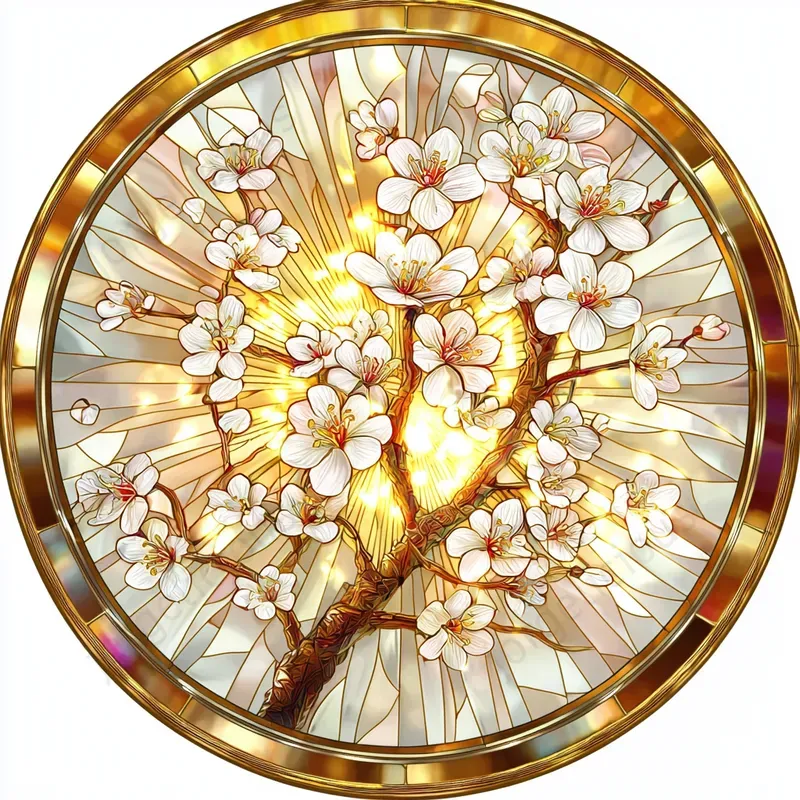 Stained Glass Flower Design Template