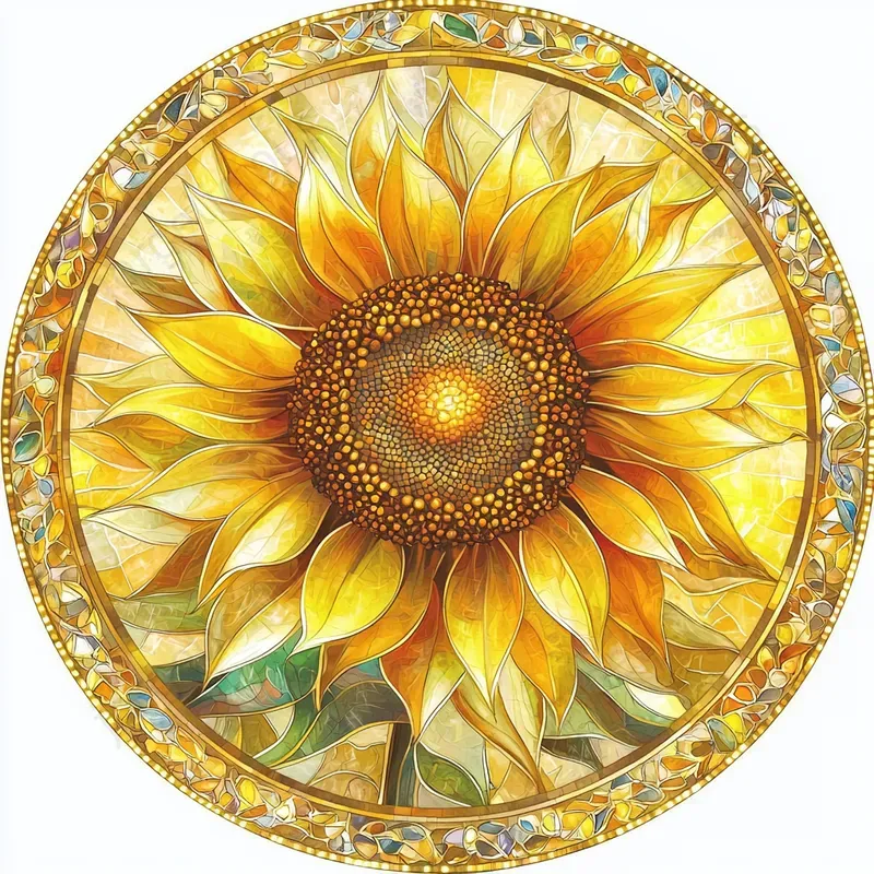 Stained Glass Flower Design Template