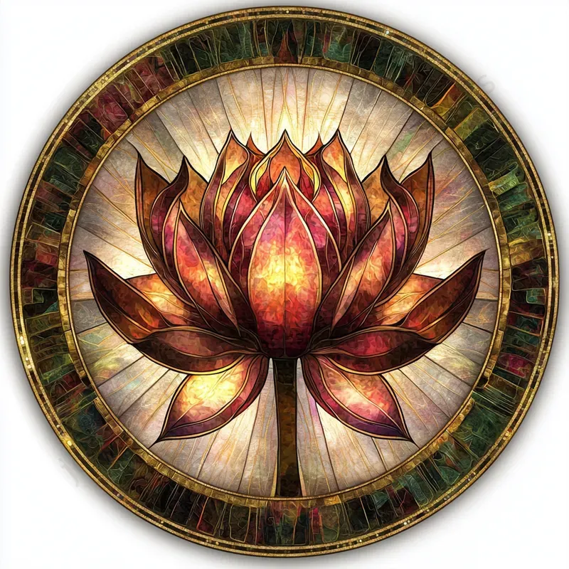 Stained Glass Flower Design Template
