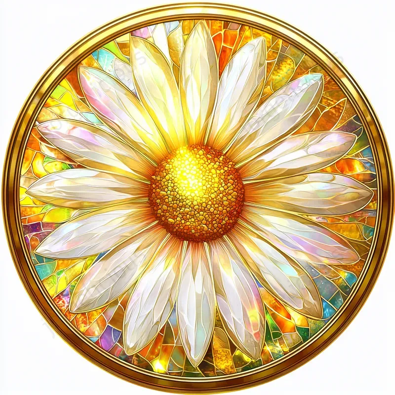Stained Glass Flower Design Template