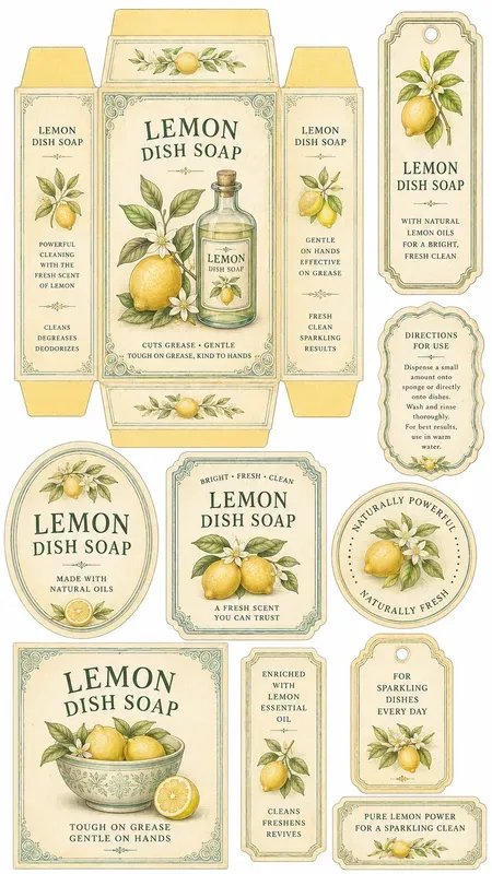 Botanical Cleaning Wrapper Cutouts Sheets