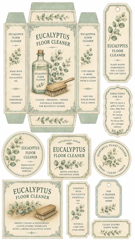 Botanical Cleaning Wrapper Cutouts Sheets