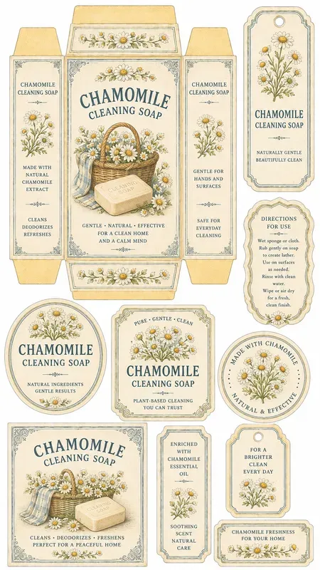 Botanical Cleaning Wrapper Cutouts Sheets