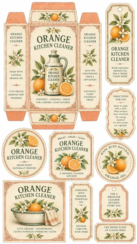 Botanical Cleaning Wrapper Cutouts Sheets