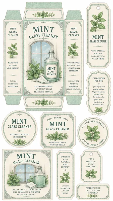 Botanical Cleaning Wrapper Cutouts Sheets