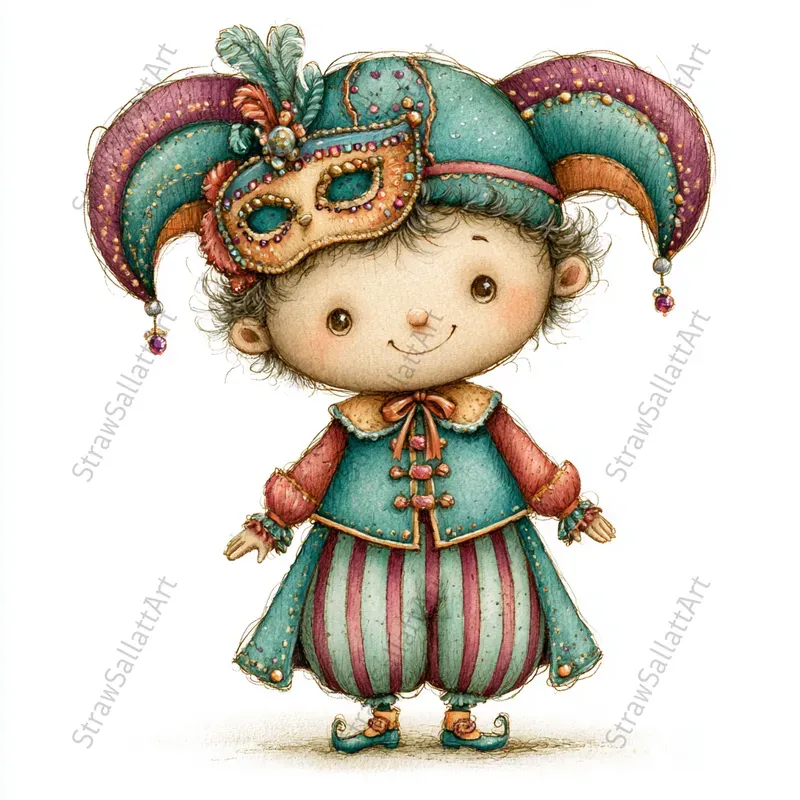 Cute Carnival Tshirt Character Cliparts