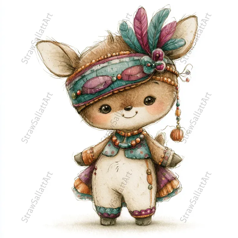 Cute Carnival Tshirt Character Cliparts