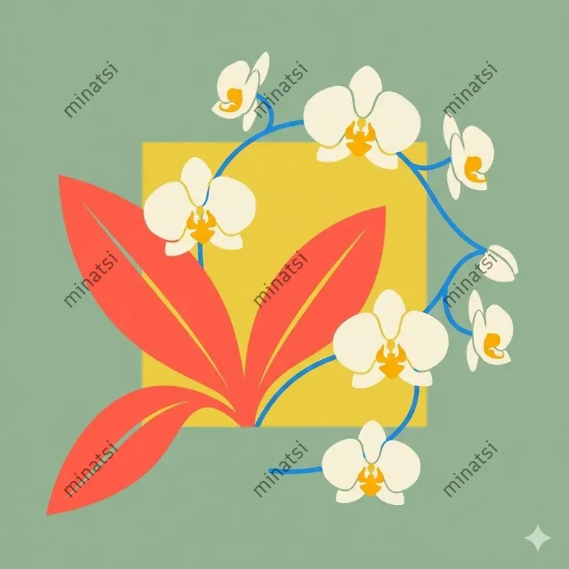 Minimalist Screen Print Botanical Art