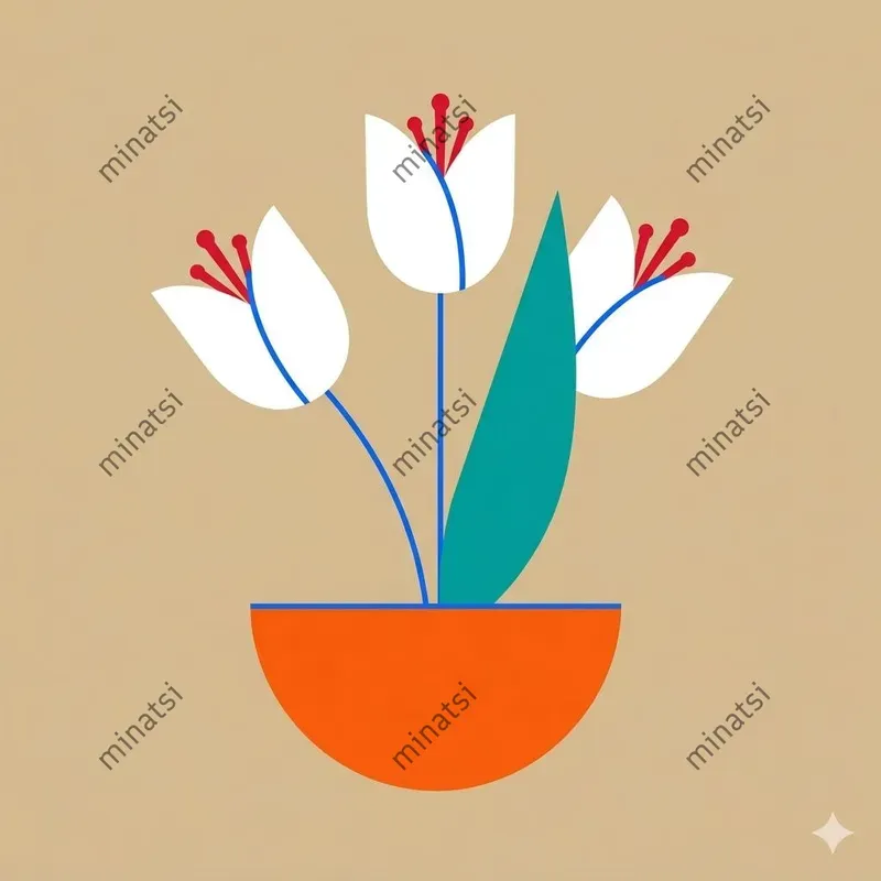 Minimalist Screen Print Botanical Art