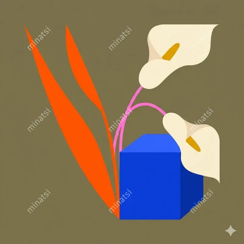 Minimalist Screen Print Botanical Art