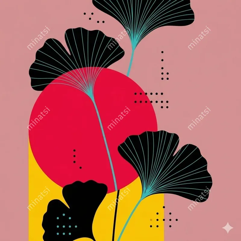 Minimalist Screen Print Botanical Art