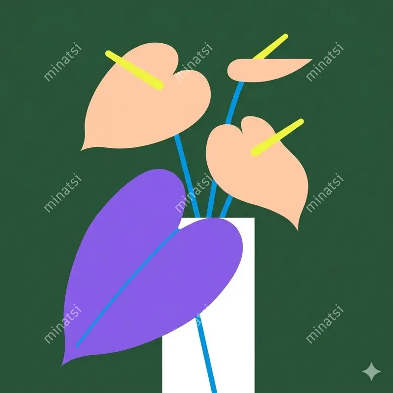 Minimalist Screen Print Botanical Art