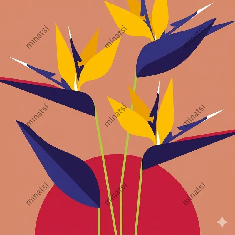 Minimalist Screen Print Botanical Art
