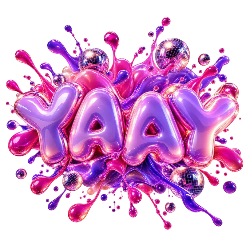 Bubble Splash Celebration Sticker Art