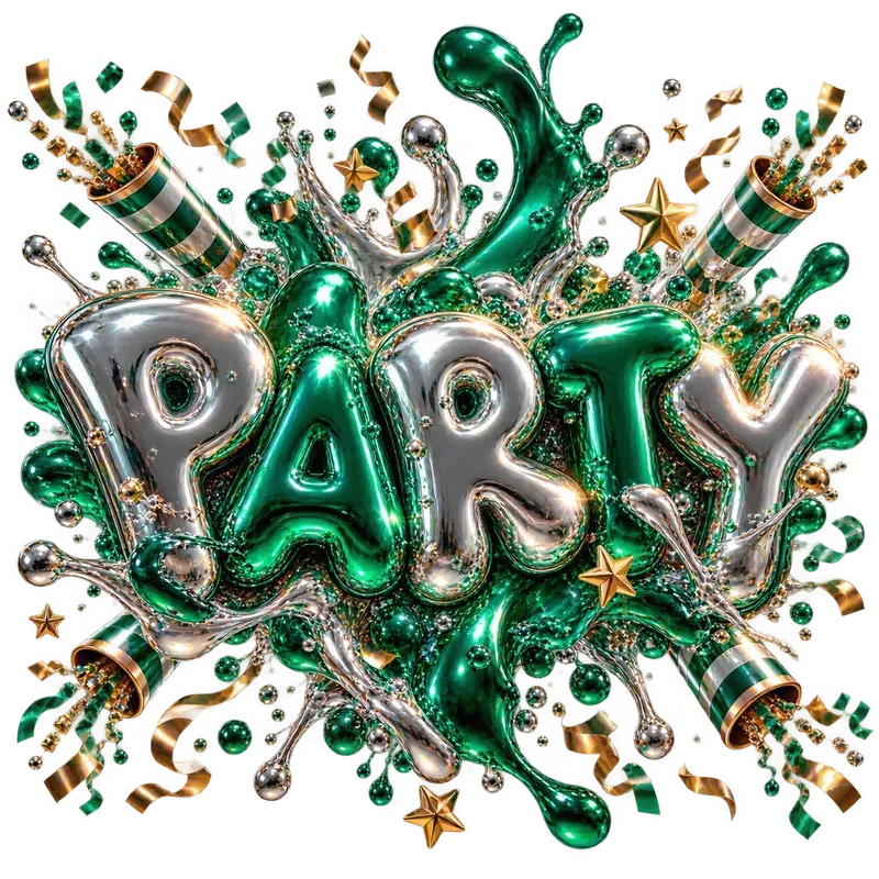 Bubble Splash Celebration Sticker Art