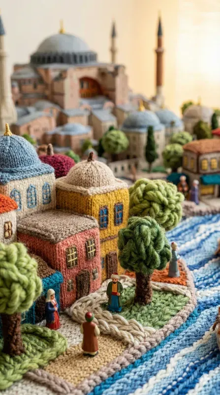 Knitted City Diorama Portrait Generators