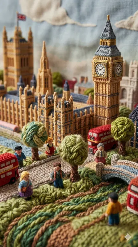 Knitted City Diorama Portrait Generators