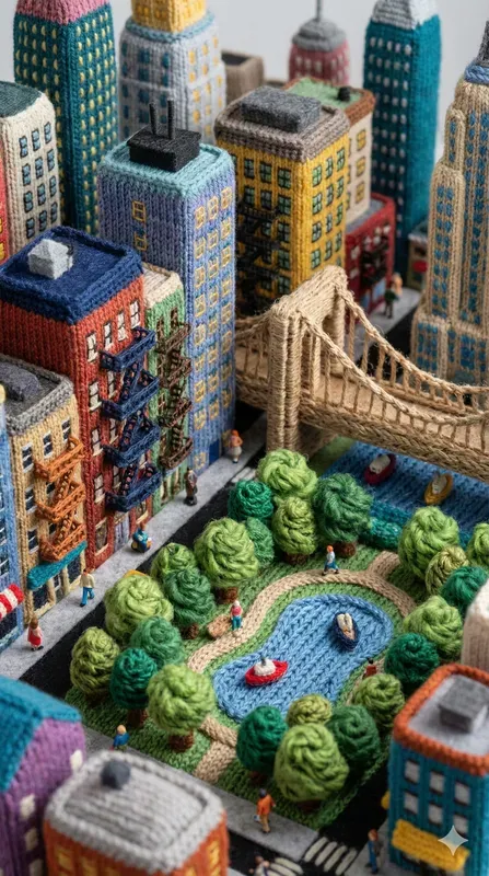 Knitted City Diorama Portrait Generators
