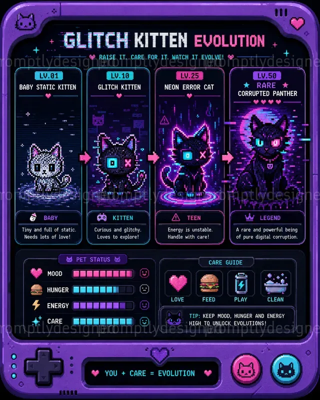 Pixel Pets Evolution Charts
