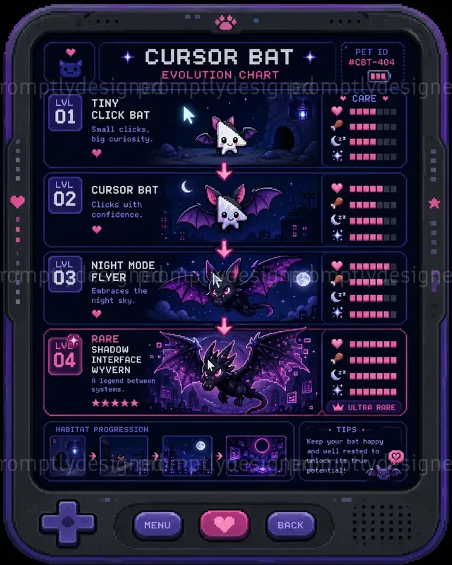 Pixel Pets Evolution Charts