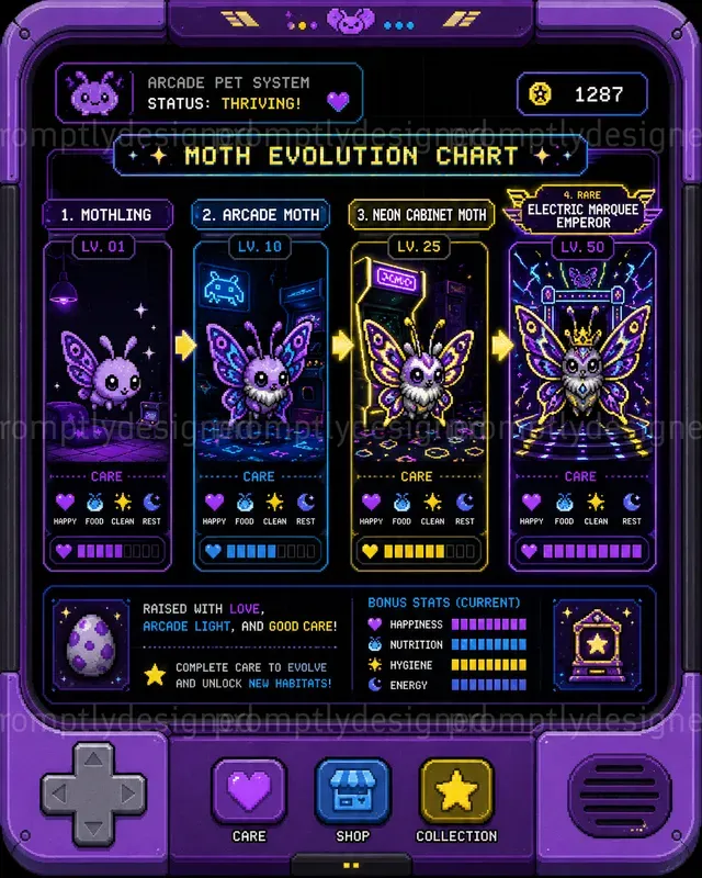 Pixel Pets Evolution Charts