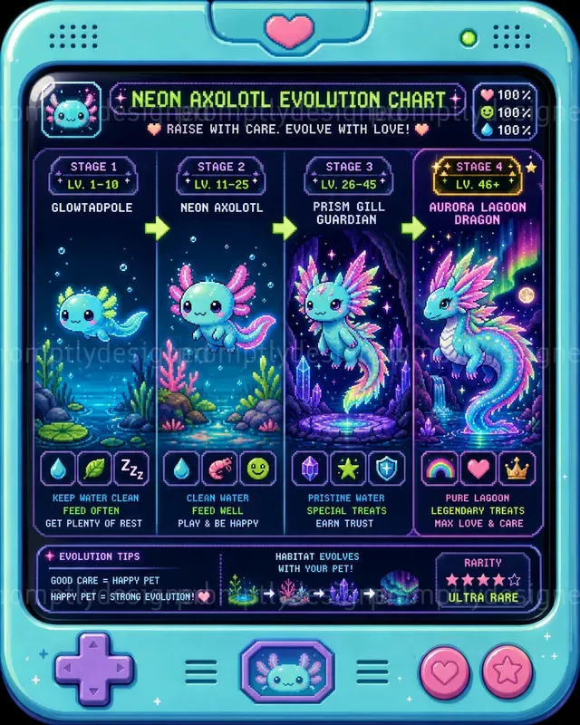 Pixel Pets Evolution Charts