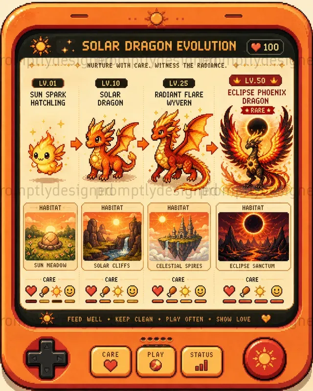 Pixel Pets Evolution Charts