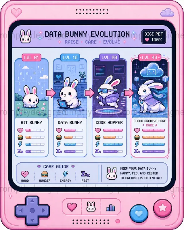Pixel Pets Evolution Charts